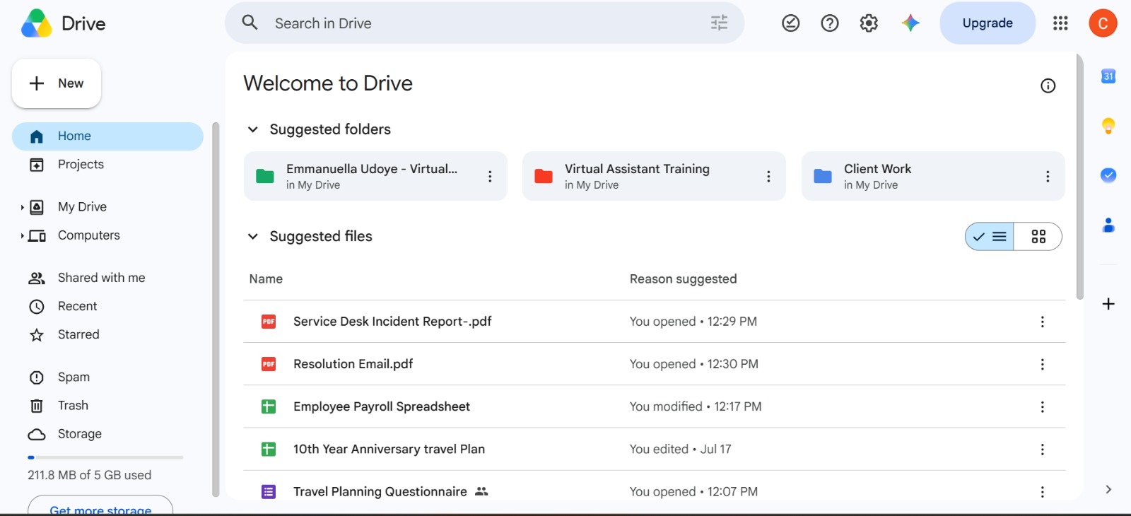 Executive & Administrative Support —  project